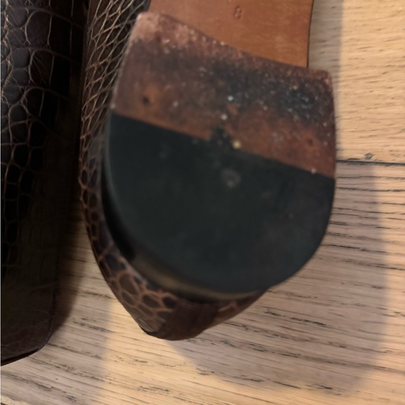 Brown Crocodile Loafers with Gold Horse Bit - Picture 8 of 10